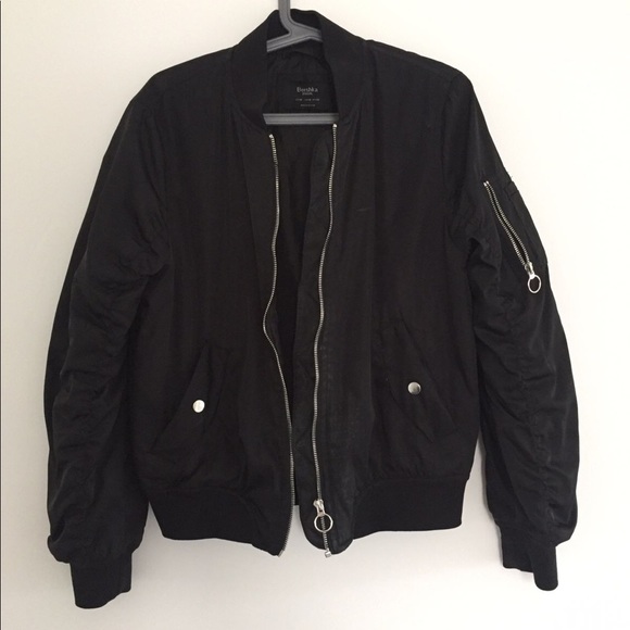 bershka black bomber jacket
